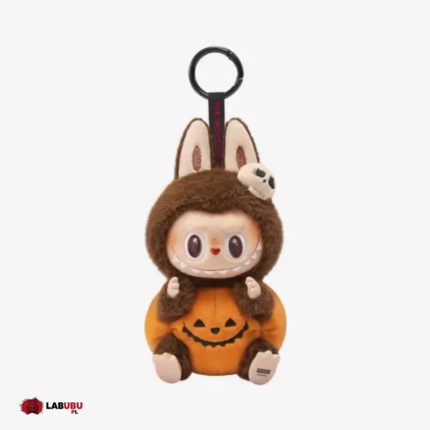 labubu sitting pumpkin halloween